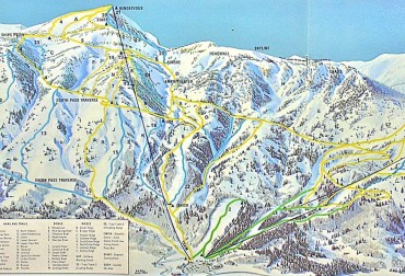 Jackson Hole Ski Area Map - 1969